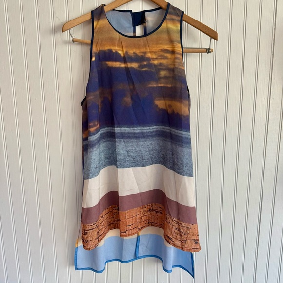 Clover Canyon Tops - Clover Canyon Blue and Orange Top Size M